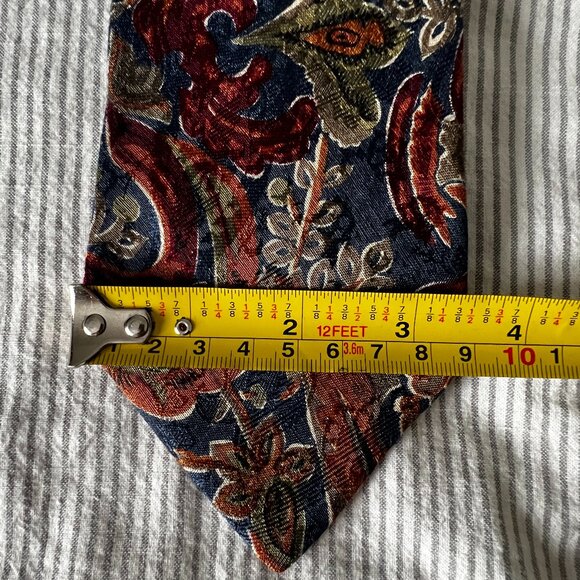 Harry Rosen Vintage Paisley Tie Handstitched 100% Silk - Picture 4 of 8